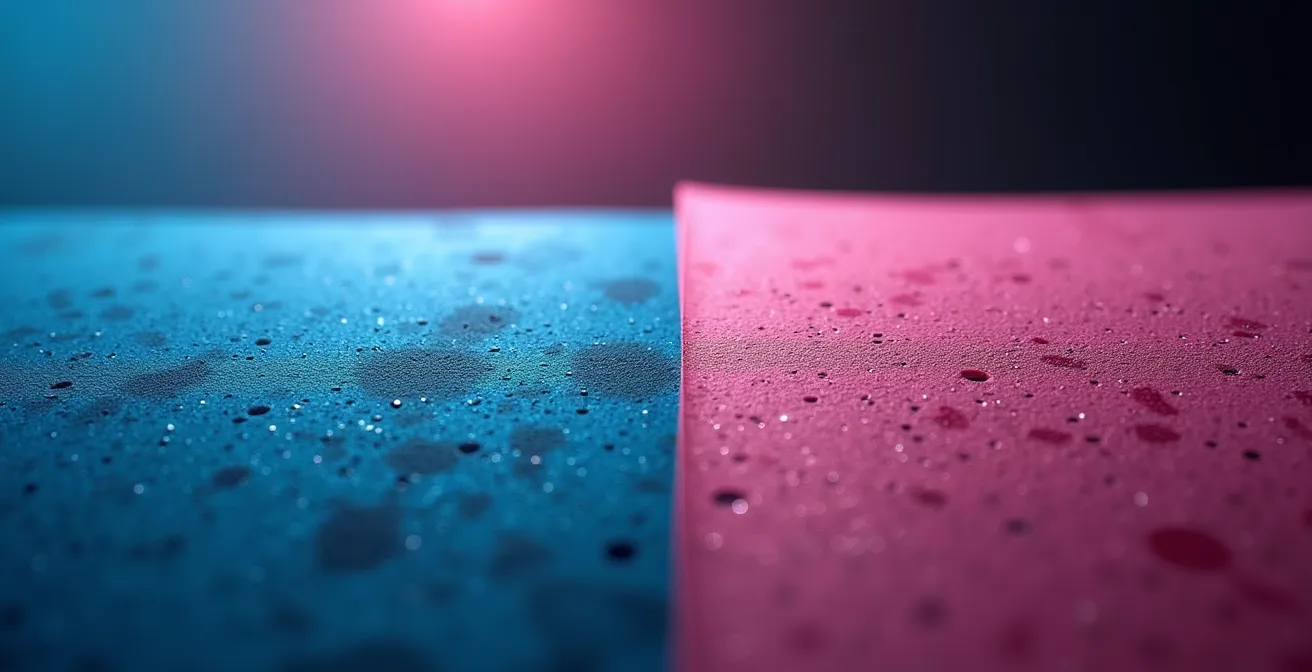 Détail macro de la qualité d'impression entre cartouches originales et compatibles